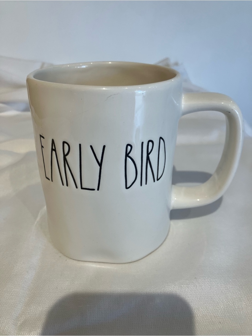 Rae Dunn White 'EARLY BIRD' Ceramic Coffee Mug